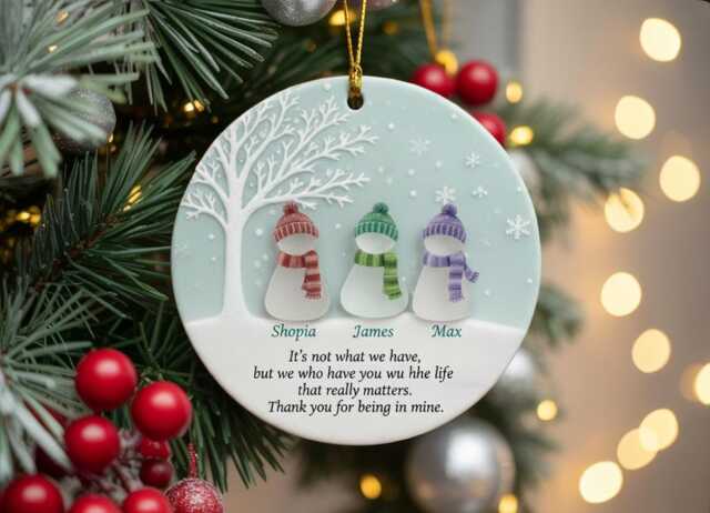 Custom Friendship Sea Glass 2D Ceramic Ornament, Christmas Tree Decor For Best Friends, Timeless Christmas, Gift - image 1