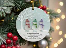 Custom Friendship Sea Glass 2D Ceramic Ornament, Christmas Tree Decor For Best Friends, Timeless Christmas, Gift