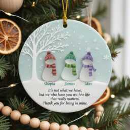 Custom Friendship Sea Glass 2D Ceramic Ornament, Christmas Tree Decor For Best Friends, Timeless Christmas, Gift - thumbnail 4