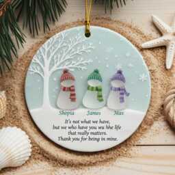 Custom Friendship Sea Glass 2D Ceramic Ornament, Christmas Tree Decor For Best Friends, Timeless Christmas, Gift - thumbnail 3