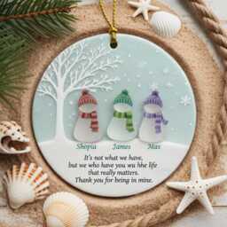 Custom Friendship Sea Glass 2D Ceramic Ornament, Christmas Tree Decor For Best Friends, Timeless Christmas, Gift - thumbnail 2