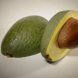 Ceramic Avocado Cut Handmade Realistic - 2 Half Pieces Natural Size, Gift, Kitchen Decor - thumbnail 2