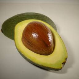Ceramic Avocado Cut Handmade Realistic - 2 Half Pieces Natural Size, Gift, Kitchen Decor - thumbnail 4