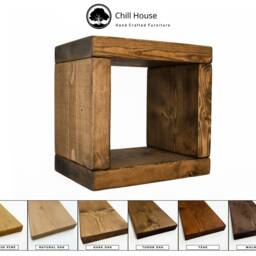 Floating Rustic Wall Cube Or Bedside Cabinet Table, Display Unit Wood Chunky Storage Handmade, Free Shipping - thumbnail 2