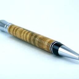 Executive Style Twist Pen With Chrome Plated Hardware & Made Curly Maple Wood - thumbnail 2