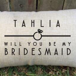 Personalized Bridesmaid Proposal Pillow, Custom Bridal Party Gift - thumbnail 3