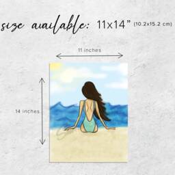 "Beach Illustration Print - Fashion Wall Art - 11""x14" - thumbnail 3