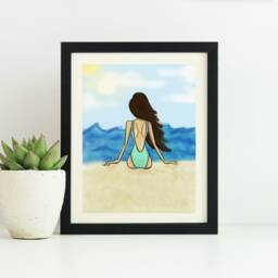 "Beach Illustration Print - Fashion Wall Art - 11""x14" - thumbnail 2