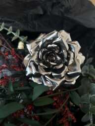 Handmade Silver Rose, Titanium, Metal Flower, Anniversary Gift - thumbnail 1