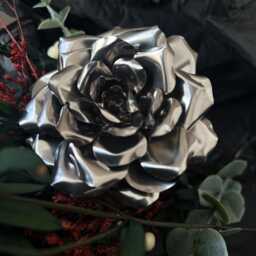 Handmade Silver Rose, Titanium, Metal Flower, Anniversary Gift - thumbnail 2