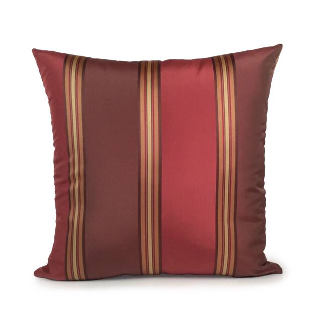 Burgundy & Red Decorative Throw Pillow Cover, Toss Pillows, Boho Cushion Accent Pillow, Silk Blend Blend, Farmhouse Striped - image 1