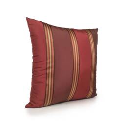 Burgundy & Red Decorative Throw Pillow Cover, Toss Pillows, Boho Cushion Accent Pillow, Silk Blend Blend, Farmhouse Striped - thumbnail 2