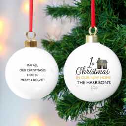 Personalised Home Christmas Bauble - New 1st Christmas in New Home Couples First Keepsake Gift - thumbnail 2