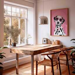 Dalmatian Dog Poster, Pink Wall Art Print, Pop Illustration, Cute Room Decor, Heart Glasses Art, Girl Bedroom Poster - thumbnail 2