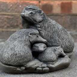 Concrete Family Hedgehog Statue Outdoor Hedgehogs Sculpture Stone Animal Ornament Cement Wild Decoration Hedgehog Lover Gift Yard Art - thumbnail 3