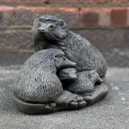 Concrete Family Hedgehog Statue Outdoor Hedgehogs Sculpture Stone Animal Ornament Cement Wild Decoration Hedgehog Lover Gift Yard Art - thumbnail 4