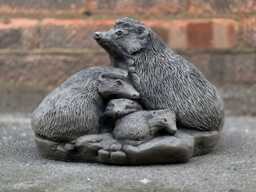 Concrete Family Hedgehog Statue Outdoor Hedgehogs Sculpture Stone Animal Ornament Cement Wild Decoration Hedgehog Lover Gift Yard Art - thumbnail 1