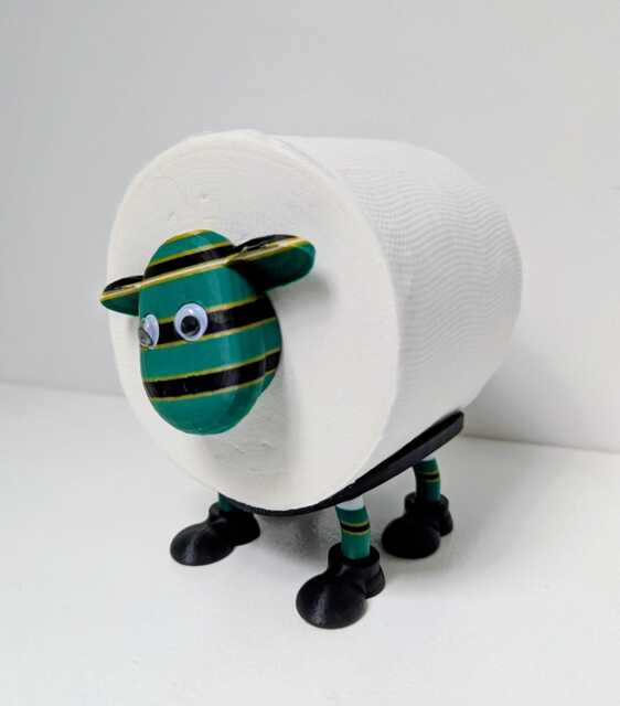 Northampton Saints Rugby Union Supersheep Toilet Roll Holder - Funny Black Green Gold Sheep Bathroom Decor For Jimmies Fan - image 1