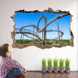 Roller Coaster Ride Wall Decal Sticker Mural Poster Print Art Kids Bedroom Home Decor - Ks23 - thumbnail 1
