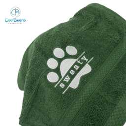Dog Towel - Personalised Face Cloth/Hand Bath Embroidered Paw & Text - thumbnail 4