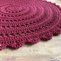 Handmade Crochet Round Rug Braided Cotton Scandinavian Style - thumbnail 2