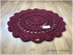 Handmade Crochet Round Rug Braided Cotton Scandinavian Style - thumbnail 1