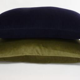 Midnight Blue Velvet Pillow Cover Heavy Cotton Cushion - thumbnail 3
