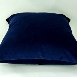 Midnight Blue Velvet Pillow Cover Heavy Cotton Cushion - thumbnail 2