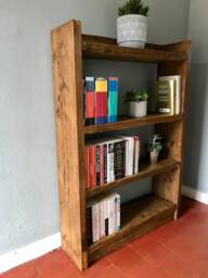 Rustic Reclaimed Bookcase - Chunky Pine Shelving Unit - Oak/Walnut Available