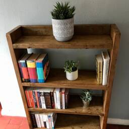 Rustic Reclaimed Bookcase - Chunky Pine Shelving Unit - Oak/Walnut Available - thumbnail 2
