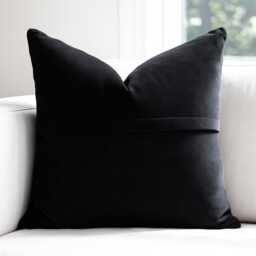 Black & White 45x45 Cowhide Pillow Leather Knot Detail Cushion Cover Modern Western Decor Handmade Hairon Patchwork Accent - thumbnail 3