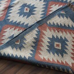 Handmade Wool Jute Dhurrie Rug Indian Chic Kilim - 4 X 6 Ft - thumbnail 2