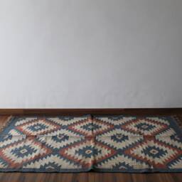 Handmade Wool Jute Dhurrie Rug Indian Chic Kilim - 4 X 6 Ft - thumbnail 3