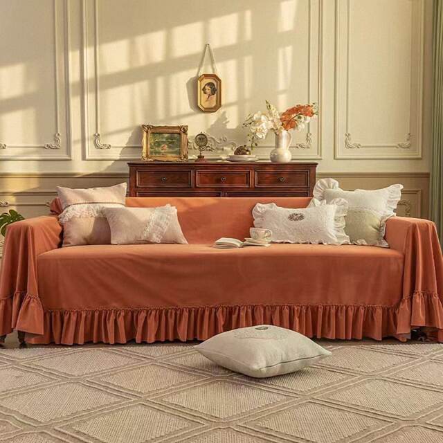 Hundreds Of Colours, Any Size, Orange Sofa Slipcover, Velvet Couch Cover , Custom Made Sectional Cover, Home Decor - image 1