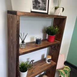 Rustic Reclaimed Wood Bookcase With Hairpin Legs - Solid Shelves - thumbnail 3