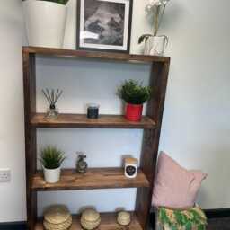 Rustic Reclaimed Wood Bookcase With Hairpin Legs - Solid Shelves - thumbnail 2