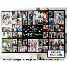 30Th Birthday Wife Husband Son Daughter Friend Custom Personalised Picture Photo Party Board Collage Framed Canvas Print Gift - thumbnail 1