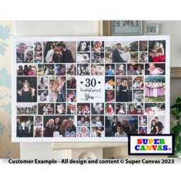 30Th Birthday Wife Husband Son Daughter Friend Custom Personalised Picture Photo Party Board Collage Framed Canvas Print Gift - thumbnail 2