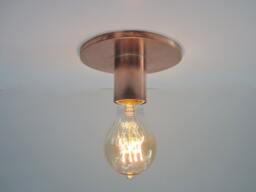 Copper Flush Mount Or Wall Sconce Light - Ul Listed Option Bare Bulb Edison Lamp Industrial Minimalist Ceiling
