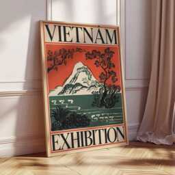 Retro Vietnam Exhibition Poster, Vietnamese Wall Art, Gift, Botanical Print, Floral Tropical Decor, Decor - thumbnail 2