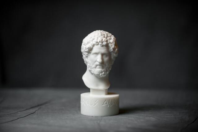 Marble Bust Of Marcus Aurelius Carved Marble Statue Figurine Artist Sculpture - image 1