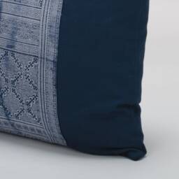 Indigo Batik Pillow Cover - Hmong Hill Tribe Stamped Cotton, 20 - thumbnail 3