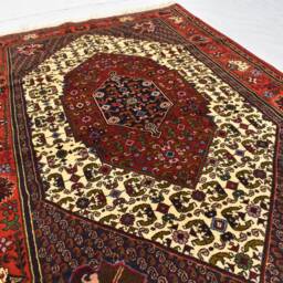 5x7Ft Medallion Design Handmade Afghan Wool Rug - Black Beige Soft - thumbnail 3