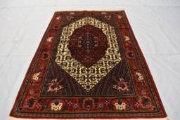 5x7Ft Medallion Design Handmade Afghan Wool Rug - Black Beige Soft - thumbnail 1