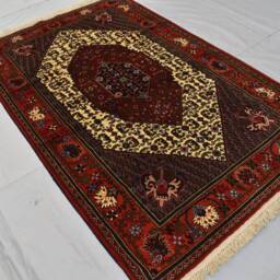 5x7Ft Medallion Design Handmade Afghan Wool Rug - Black Beige Soft - thumbnail 2