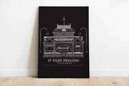 st Kilda, Melbourne Print - A4 Kilda Pavilion Pier Building Print, Print, Australia Melbourne, Victoria, Architectural - thumbnail 1