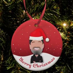 Jurgen Klopp Vector Heroes Liverpool Ceramic Christmas Tree Decoration Bauble Santa Hat - thumbnail 2
