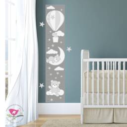Teddy Bear Nursery Wall Decals Stars, Moon, Clouds Fabric Stickers - thumbnail 3