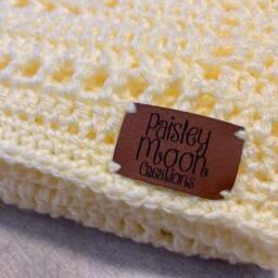 Handmade Lemon Crocheted Baby Blanket, Vintage Style - thumbnail 4