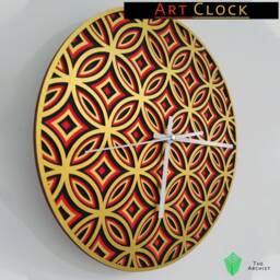 Geometric Mandala Wall Clock - Multilayer Svg - Cricut, Glowforge, Laser Cut, Cnc - thumbnail 3